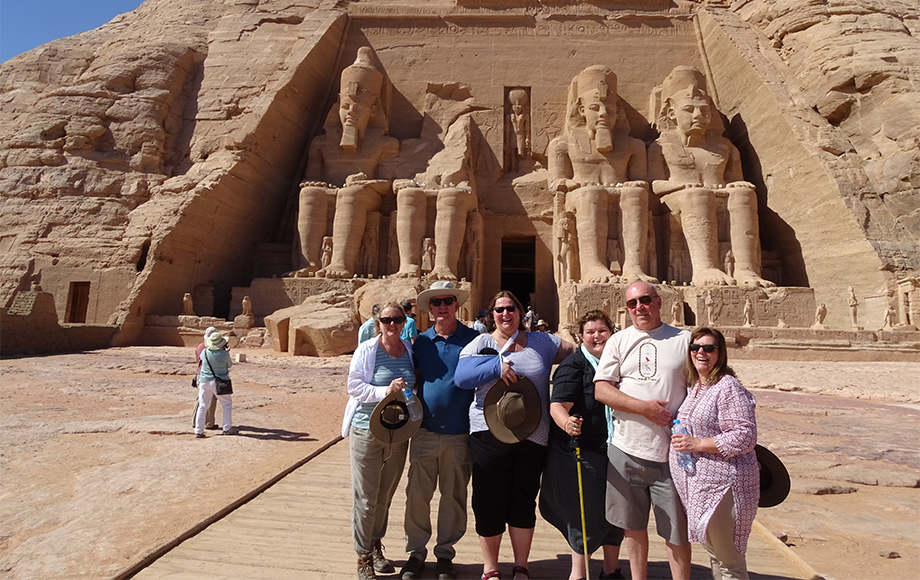 Standing in front of Abu Simbel in Egypt