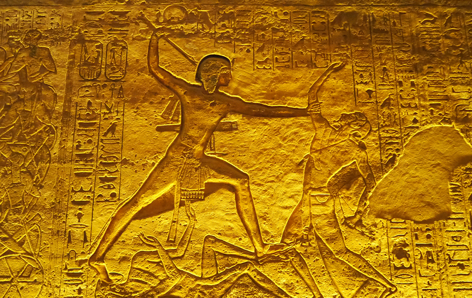 Hieroglyphs inside the Temple of Ramses