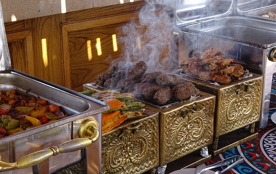 Food cooked on board the Princess Grace Dahabiya