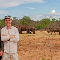 Jeremy Jeremy in Zambia with White Rhino
