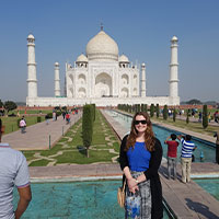 Jess Jess standing in front of the Taj Mahal