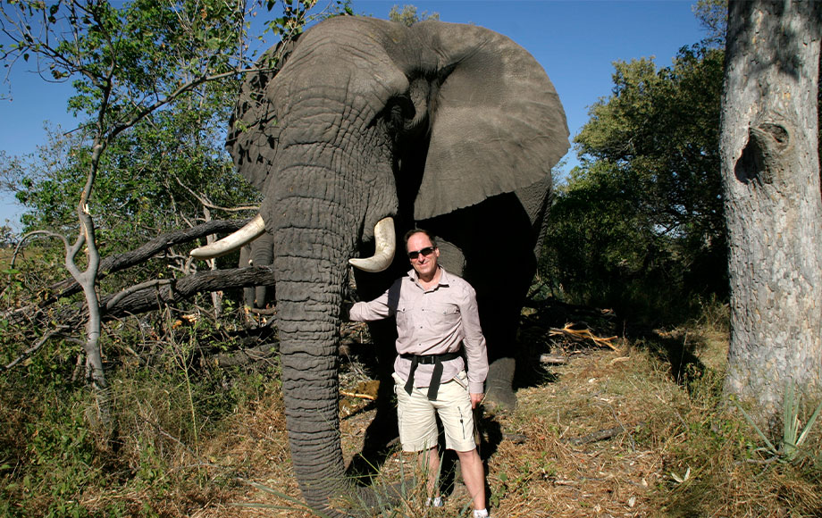 Steve next to elephant