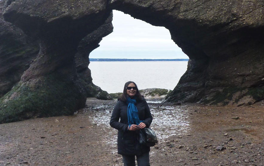 Natasha at Hopewell Rocks in Canada