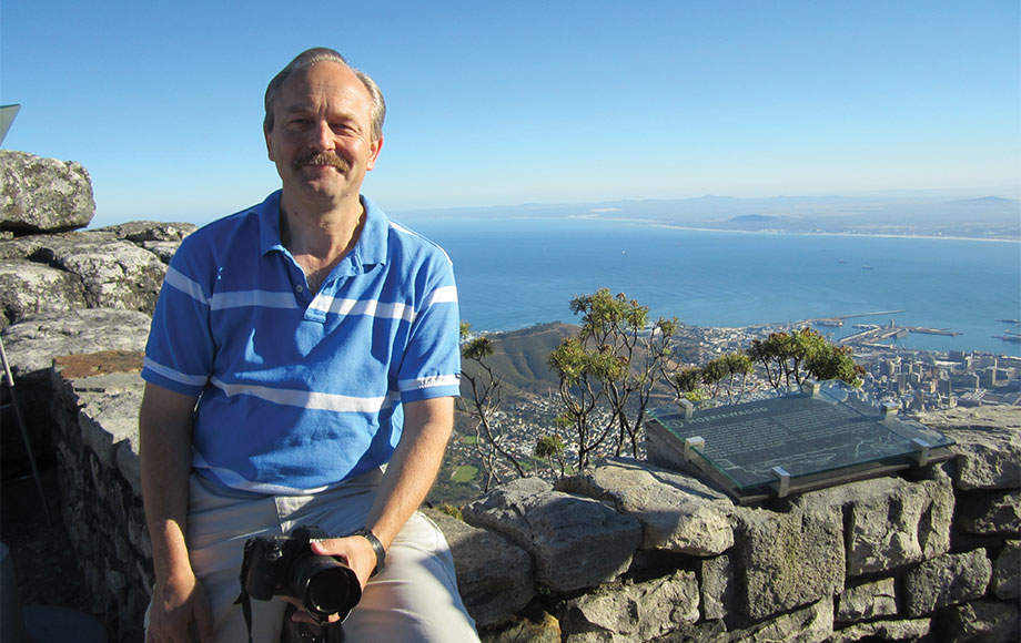 Rolf on top of Table Mountain in South Africa