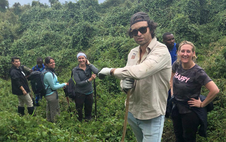 Michael in Rwanda trekking for Gorillas