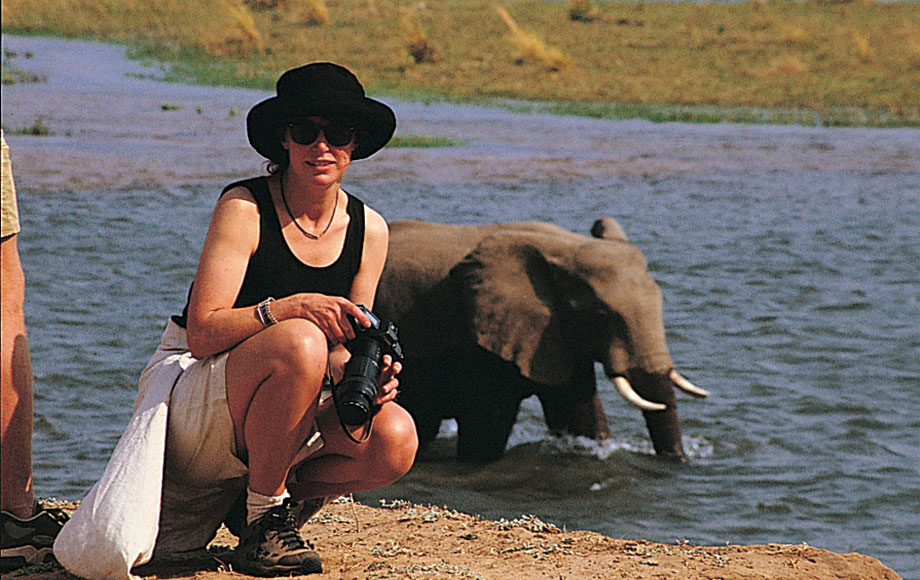 Sara with elephant