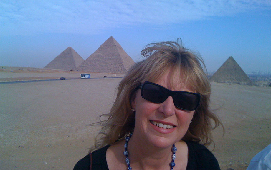 Sara at the Pyramids of Giza in Egypt