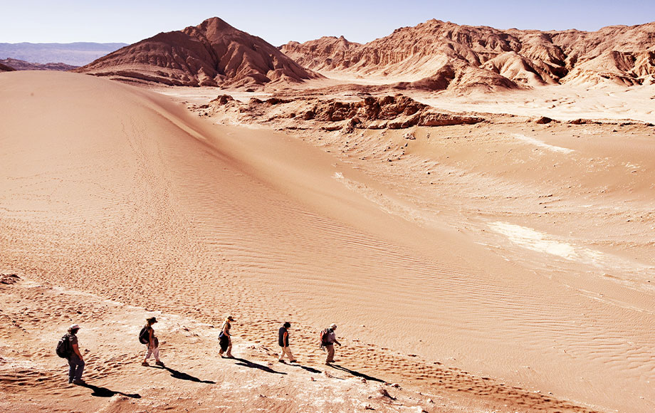 People walking in the Atacama Desert in Chile