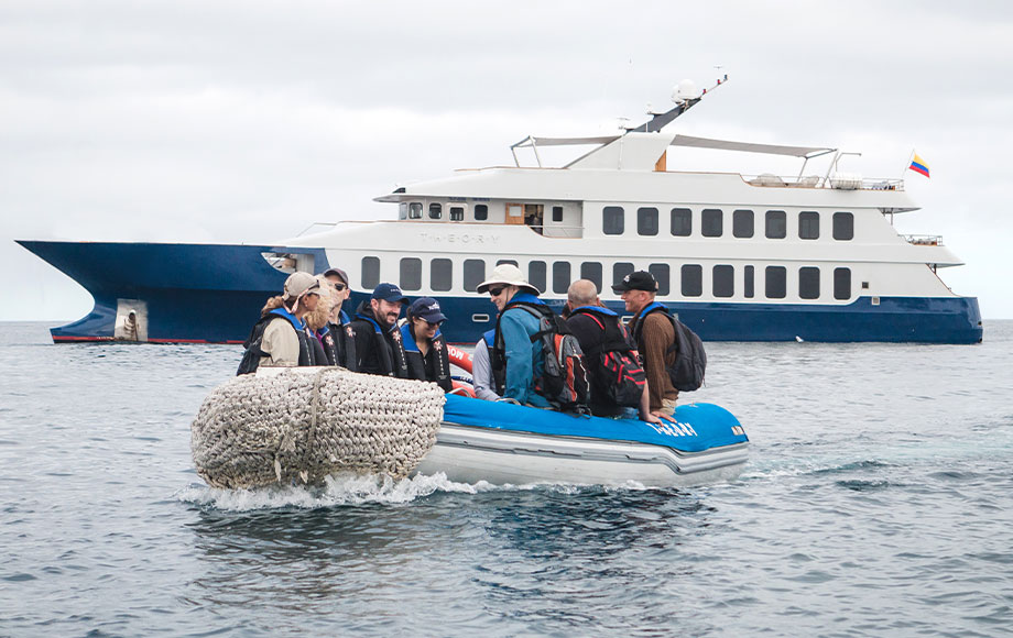 Taking a zodiac from the Theory in the Galapagos