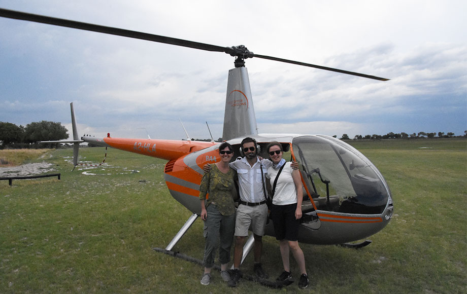 Eva and Kate before a helicopter ride