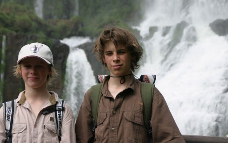 James and Jeremy at Victoria Falls