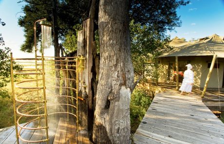Outdoor shower at Zarafa Camp