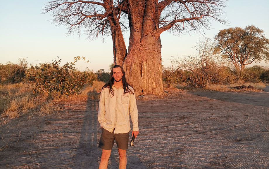James in the Kalahari