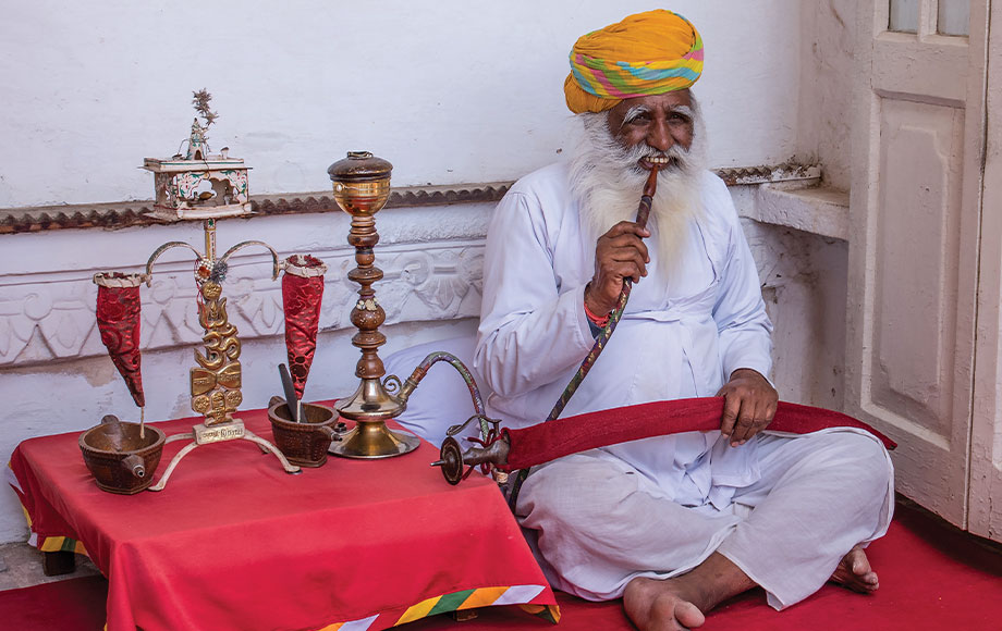 Man Smoking Amber Fort