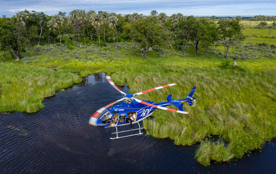 Helicopter flights Okavango Delta