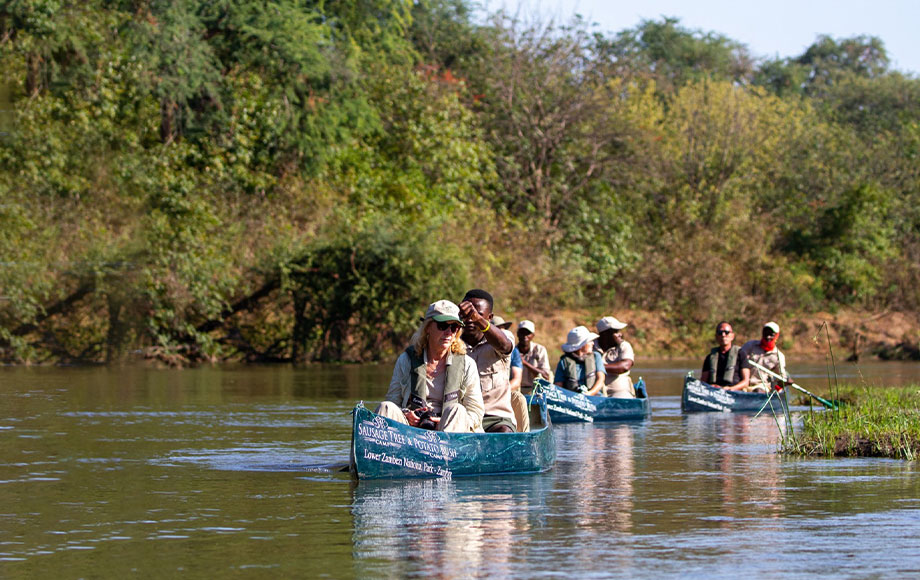 Canoeing down the Zambezi River