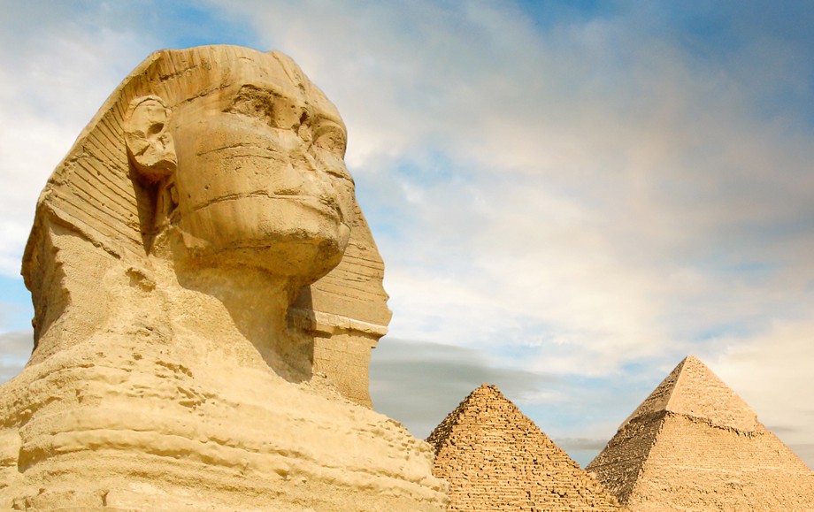 The Sphinx and the Pyramids of Giza in Egypt