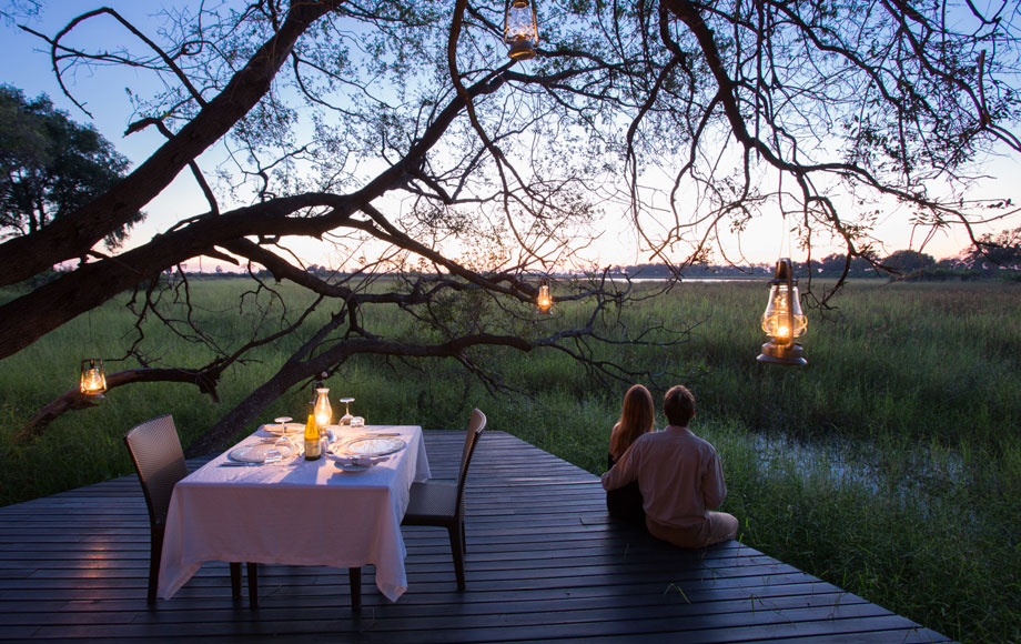Private dining at Abu Camp in Botswana
