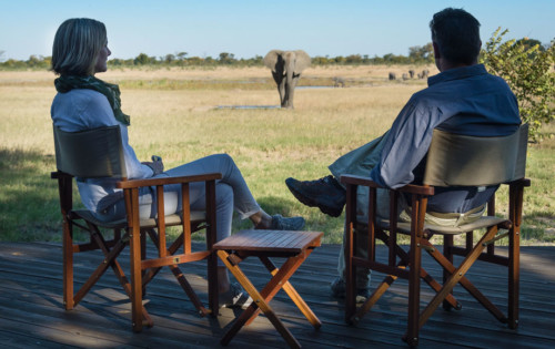 Sitting at Davison's Camp Zimbabwe