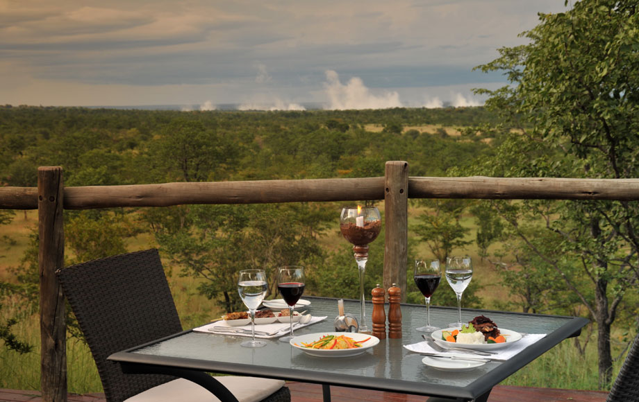 Dining with a view at The Elephant Camp in Zimbabwe