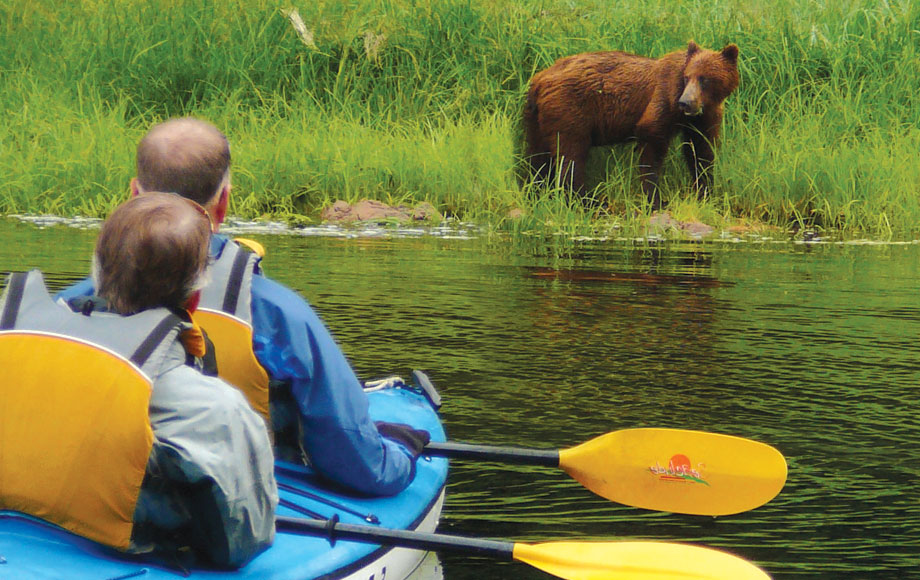 Kayaking close to Bear