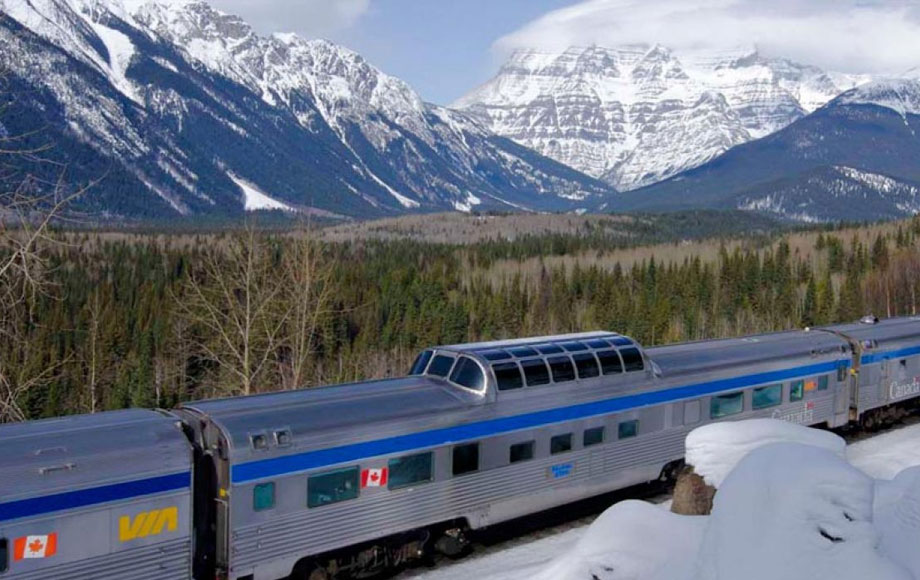 The Via Rail in the Rocky Mountains